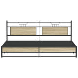 Metal Bed Frame without Mattress Sonoma Oak 200x200 cm 3325123