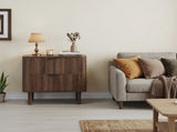 Medieval modern style groove decorative cabinet, walnut storage box, with two drawers for large W6296P540571