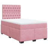 Box Spring Bed with Mattress Pink 120x190 cm Small Double Velvet 3290869