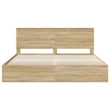 Bed Frame with Drawer Sonoma Oak 200 x 200 cm Engineer Wood 3411084