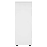 Rolling Cabinet White 53 x 39 x 103 cm Solid Pine Wood 42028369