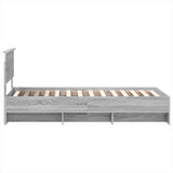 Bed Frame Grey Sonoma 80 x 200 cm Engineered Wood 3408905