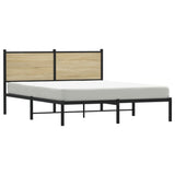 Metal Bed Frame without Mattress Sonoma Oak 140x190 cm 4007716