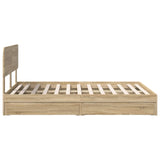 Storage Bed with Drawer Sonoma Oak 160 x 200 cm Engineered Wood 3412257