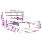 ZNTS Bookcase Bed without Mattress White 120x200cm Solid Wood Pine 3322470