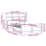 ZNTS Bookcase Bed without Mattress White 120x200cm Solid Wood Pine 3322470