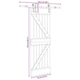 Sliding Door with Hardware Set 70x210 cm Solid Wood Pine 3332604