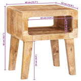 End Table with Shelf Brown 40 x 32 x 46 cm Solid Mango Wood 4104551
