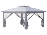3.3 x 3.3m Pop Up Gazebo, Double Roof Foldable Canopy Tent with Zipped Mesh Sidewalls, Height T3398P314094