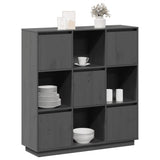 Highboard Grey 110.5x35x117 cm Solid Wood Pine 814371