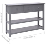 Sideboard Grey 108x30x76 cm Solid Wood Paulownia 338546
