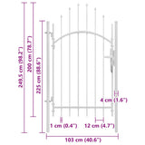 Garden Gate Steel 1x2.45 m White 143067