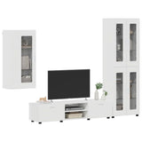 TV Cabinet Set FLORIN 3 pcs High Gloss White Engineered Wood 3397948