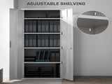 Five Shelf Lockable Steel Office Cabinet - White T3398P377407