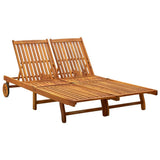 311873 2-Person Sun Lounger Solid Acacia Wood