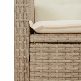 2 Piece Garden Dining Set with Cushions Beige Poly Rattan 3277418