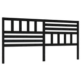 Bed Headboard Black Solid Pine Wood 186 cm x 4 cm x 100 cm 814163