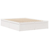 Bed Frame without Mattress White 150x200 cm King Size Solid Wood Pine 3282373