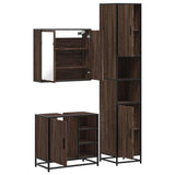 3 Piece Bathroom Furniture Set Brown Oak Engineered Wood 3301089