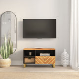 TV Cabinet Brown and Black 80x33.5x46 cm Solid Wood Mango 356800