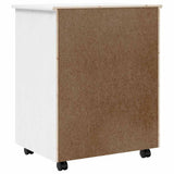 Rolling Cabinet with Drawers MOSS White Solid Wood Pine 355892