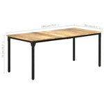 ZNTS Dining Table 180x90x76 cm Rough Mango Wood 321975