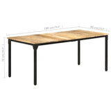 ZNTS Dining Table 180x90x76 cm Rough Mango Wood 321975