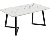 117x68cm Dining,, Metal Frame Rectangular Dining Modern Marble Pattern Kitchen WF322119AAS