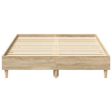 Bed Frame No Mattress Sonoma Oak 120x190 cm Small Double Engineered Wood 861077
