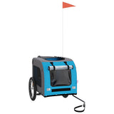 Pet Bike Trailer Blue and Grey Oxford Fabric and Iron 93834