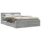 Bed Frame with Headboard without Mattress Grey Sonoma 140x200 cm 3295567