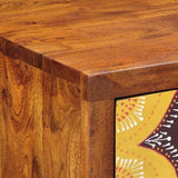 Floral End Table with Drawer with Storage Brown 40 x 35 x 75 cm 4016527