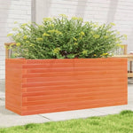 Garden Planter Wax Brown 110x40x46 cm Solid Wood Pine 3282451