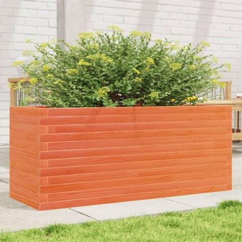 Garden Planter Wax Brown 110x40x46 cm Solid Wood Pine 3282451