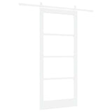 Sliding Door ORKDAL White 93 x 211 cm Solid Pine Wood and Glass 3331898