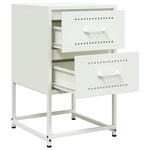 ZNTS Bedside Cabinets 2 pcs White 36x39x60.5 cm Steel 846469