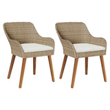 Garden Chair 2 pcs Beige 62.5 x 55 x 82 cm Poly Rattan 42006215