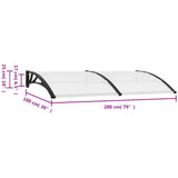 Door Canopy Black brackets, transparent sheets 45627