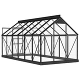 Glass Greenhouse Anthracite 155x298x191 cm Aluminium 3082335