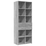 Highboard Grey Sonoma 70x42.5x185 cm Engineered Wood 3281467