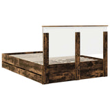 Bed Frame with Drawer Smoked Oak 160 x 200 cm Engineer Wood 3409444