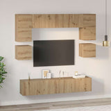 TV Cabinet Set 8 pcs Artisan Oak Engineered Wood 3393335