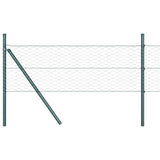 Fence with Posts Green 0.6 x 100 m PVC-coated steel 3352738