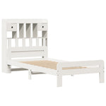 ZNTS Bookcase Bed without Mattress White 75x190 cm Small Single Solid Wood Pine 3308907