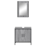 2 Piece Bathroom Furniture Set Grey Sonoma Engineered Wood 3214783