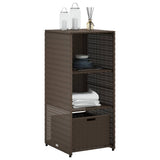 Garden Storage Cabinet Brown 50x55x115 cm Poly Rattan 365548