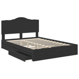 Storage Bed with Headboard Black 150 x 200 cm Engineered Wood 3413493