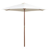 Garden Parasol 270x270 cm Wooden Pole Cream White 42962