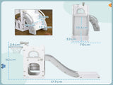 4 in 1 Toddler Slide with Basketball Hoop, Climber, Telescope, Storage Basket, for Ages 1-3 Years, T3398P379004