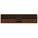 Sideboard with LED Lights Brown Oak 283x37x67 cm 3209029